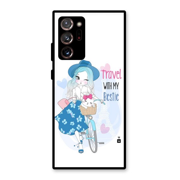Travel With My Bestie Glass Back Case for Galaxy Note 20 Ultra 5G