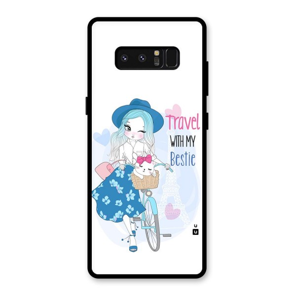 Travel With My Bestie Glass Back Case for Galaxy Note 8