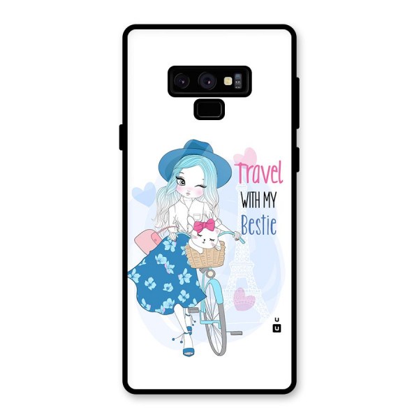 Travel With My Bestie Glass Back Case for Galaxy Note 9