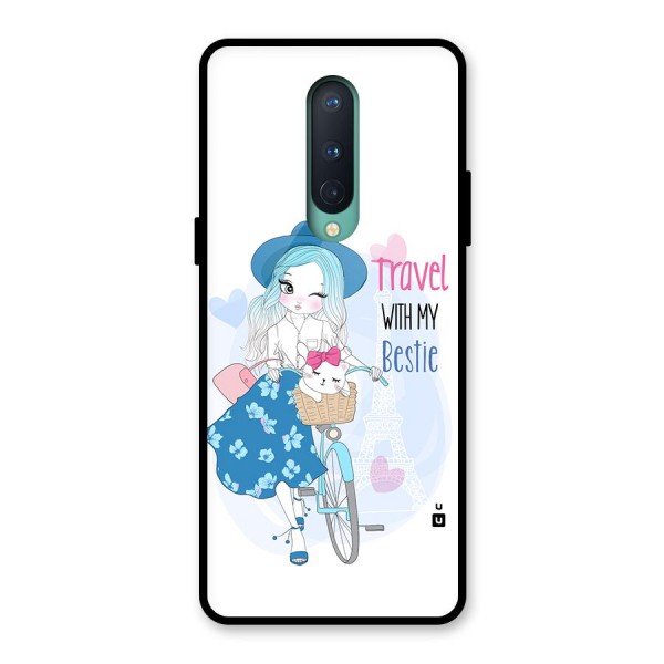 Travel With My Bestie Glass Back Case for OnePlus 8