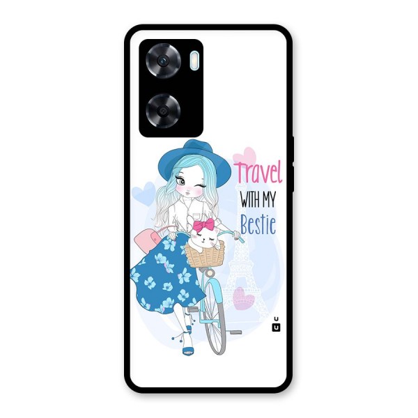 Travel With My Bestie Glass Back Case for Oppo A77