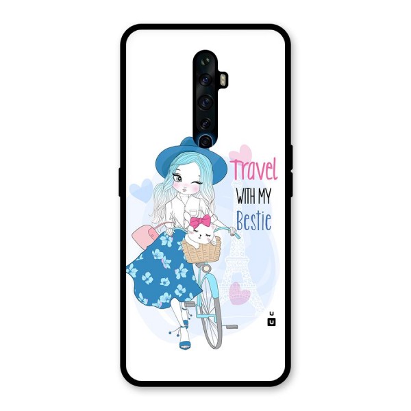 Travel With My Bestie Glass Back Case for Oppo Reno2 F