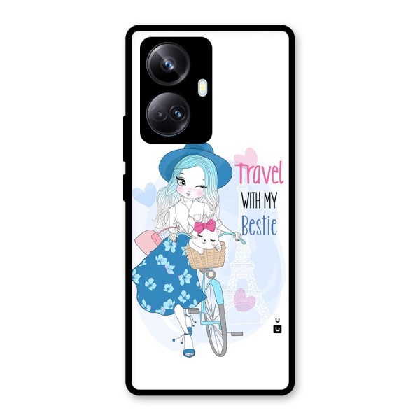 Travel With My Bestie Glass Back Case for Realme 10 Pro Plus