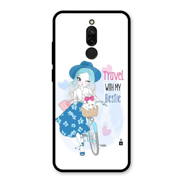 Travel With My Bestie Glass Back Case for Redmi 8