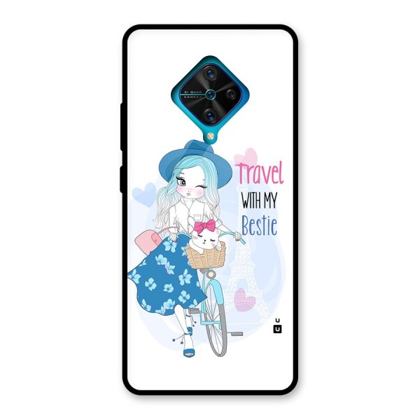 Travel With My Bestie Glass Back Case for Vivo S1 Pro