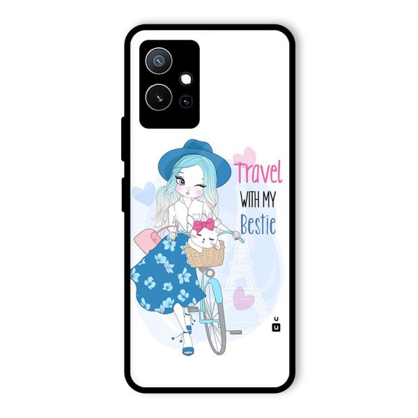 Travel With My Bestie Glass Back Case for Vivo iQOO Z6