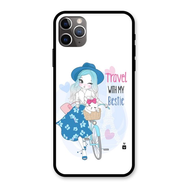 Travel With My Bestie Glass Back Case for iPhone 11 Pro Max
