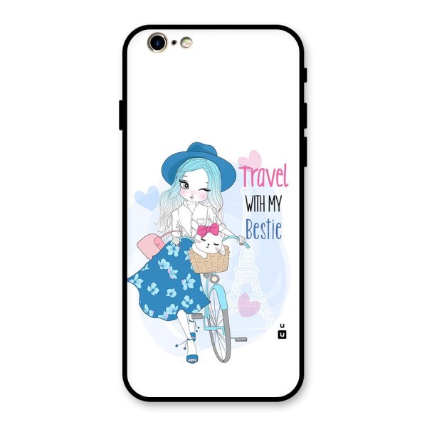 Travel With My Bestie Glass Back Case for iPhone 6 6S