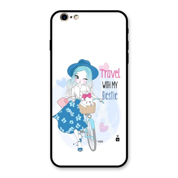 Travel With My Bestie Glass Back Case for iPhone 6 Plus 6S Plus