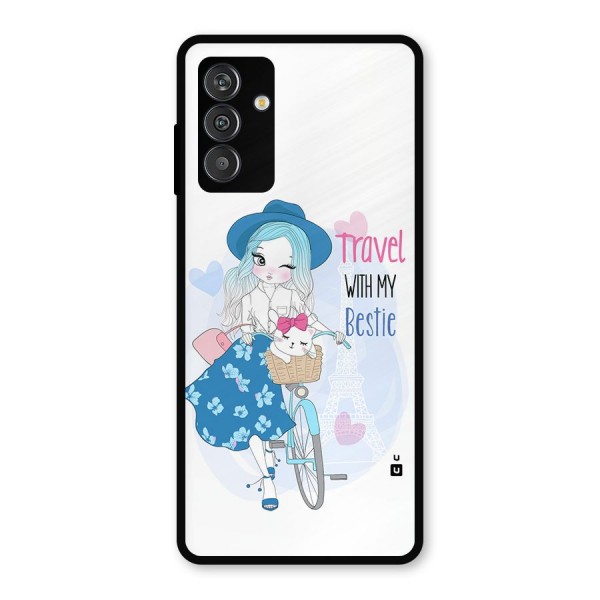 Travel With My Bestie Metal Back Case for Galaxy M14 5G