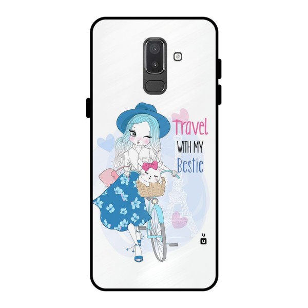 Travel With My Bestie Metal Back Case for Galaxy On8 (2018)