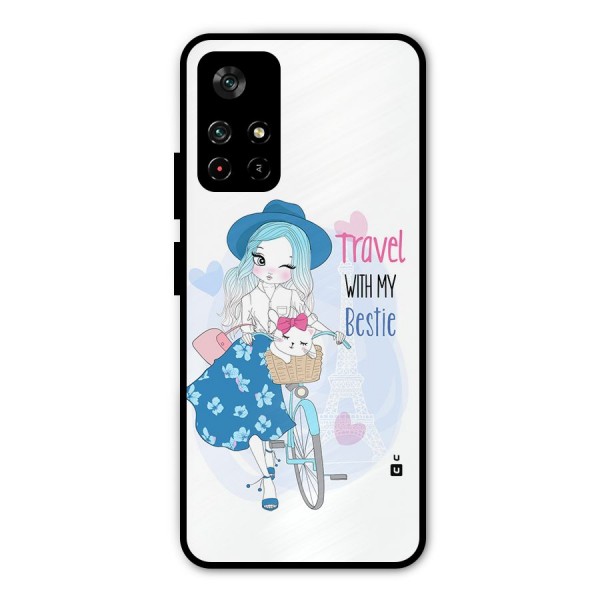 Travel With My Bestie Metal Back Case for Poco M4 Pro 5G