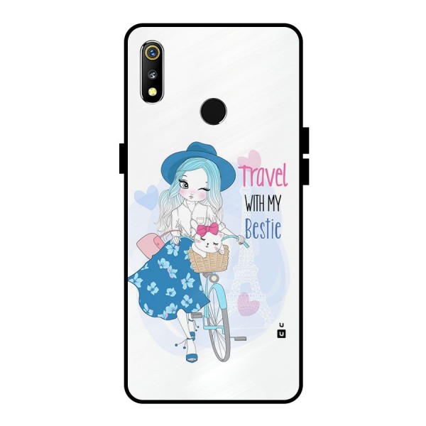 Travel With My Bestie Metal Back Case for Realme 3i
