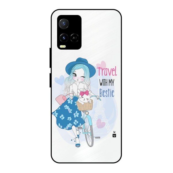 Travel With My Bestie Metal Back Case for Vivo Y21A