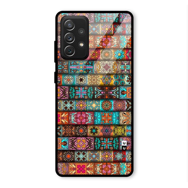 Tribal Seamless Pattern Vintage Decorative Glass Back Case for Galaxy A72