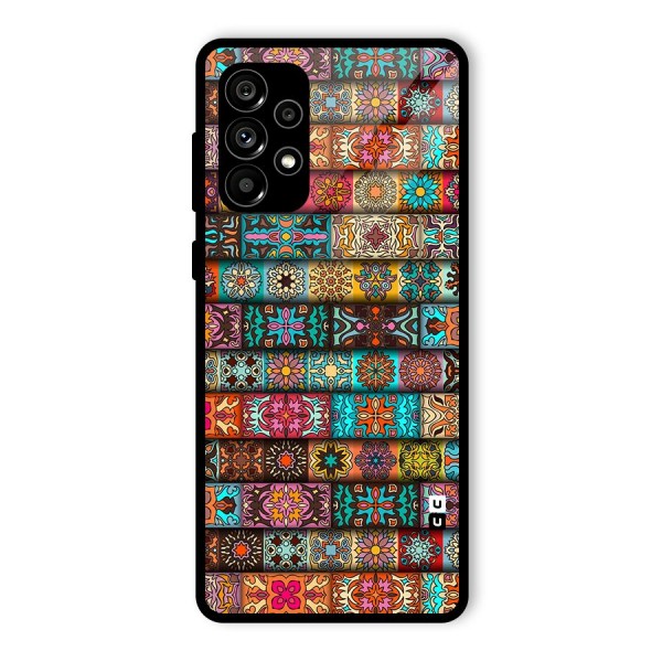 Tribal Seamless Pattern Vintage Decorative Glass Back Case for Galaxy A73 5G