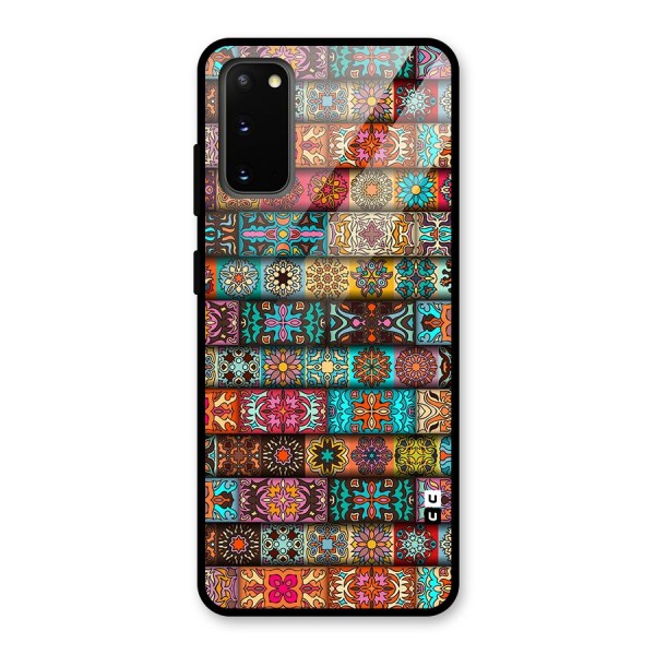 Tribal Seamless Pattern Vintage Decorative Glass Back Case for Galaxy S20