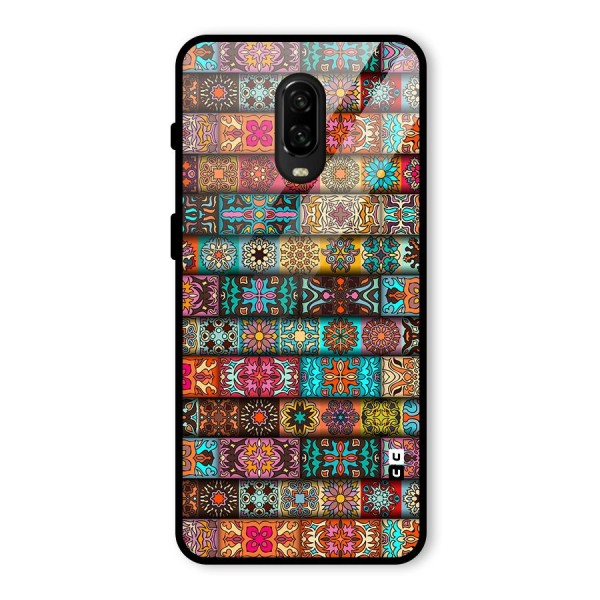 Tribal Seamless Pattern Vintage Decorative Glass Back Case for OnePlus 6T