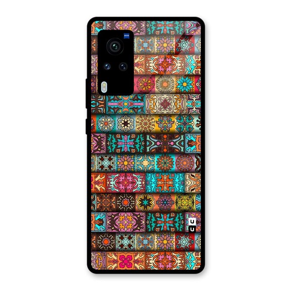 Tribal Seamless Pattern Vintage Decorative Glass Back Case for Vivo X60 Pro