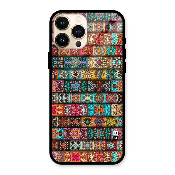 Tribal Seamless Pattern Vintage Decorative Glass Back Case for iPhone 13 Pro Max