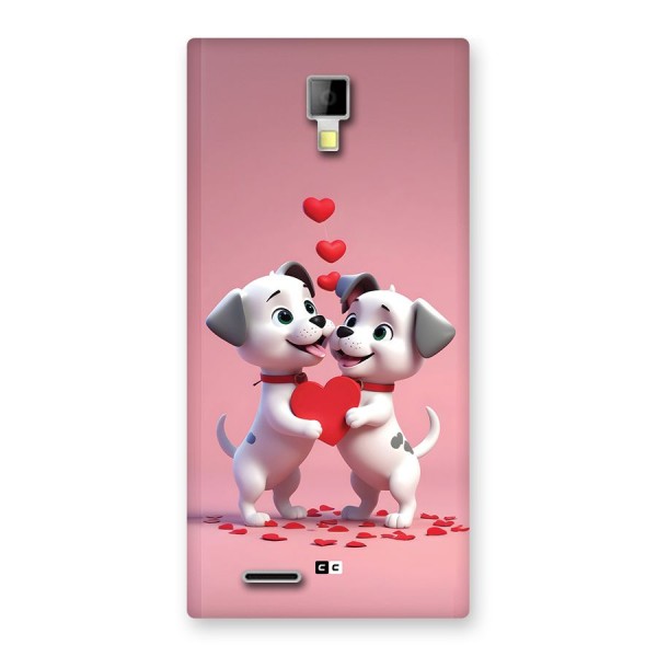 Two Puppies Together Back Case for Canvas Xpress A99
