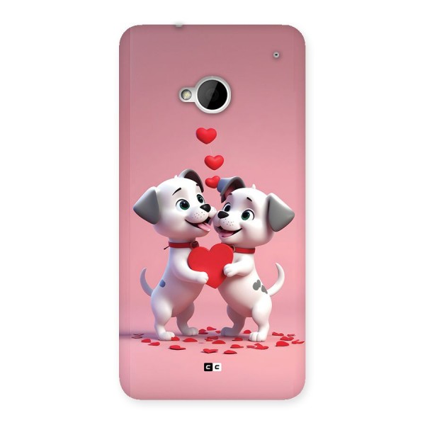 Two Puppies Together Back Case for One M7 (Single Sim)