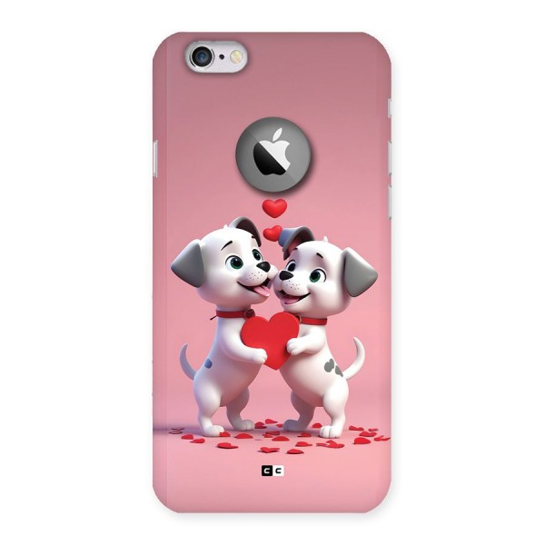 Two Puppies Together Back Case for iPhone 6 Logo Cut