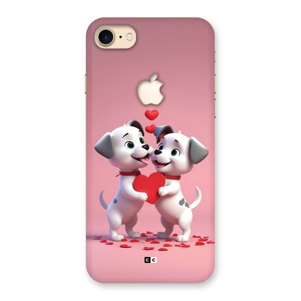 Two Puppies Together Back Case for iPhone 7 Apple Cut
