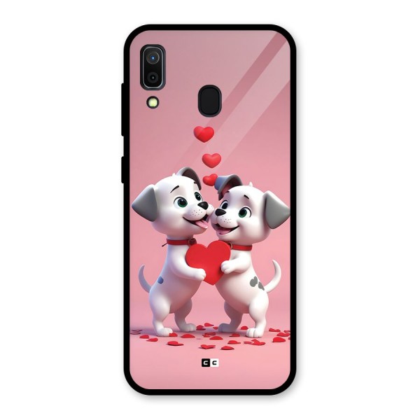 Two Puppies Together Glass Back Case for Galaxy A30