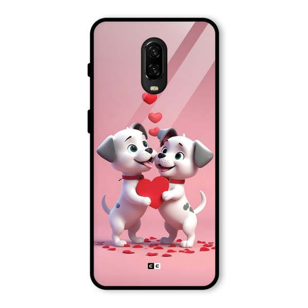 Two Puppies Together Glass Back Case for OnePlus 6T