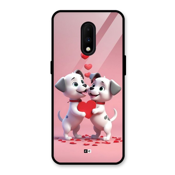 Two Puppies Together Glass Back Case for OnePlus 7