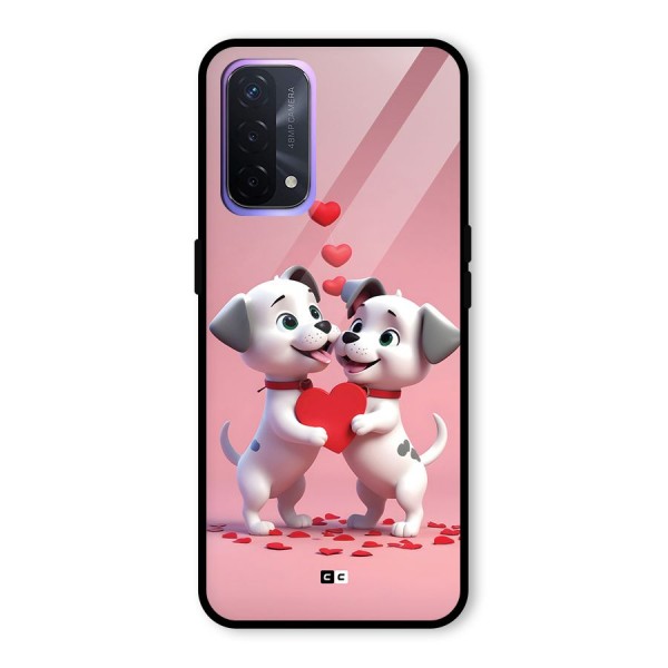 Two Puppies Together Glass Back Case for Oppo A74 5G