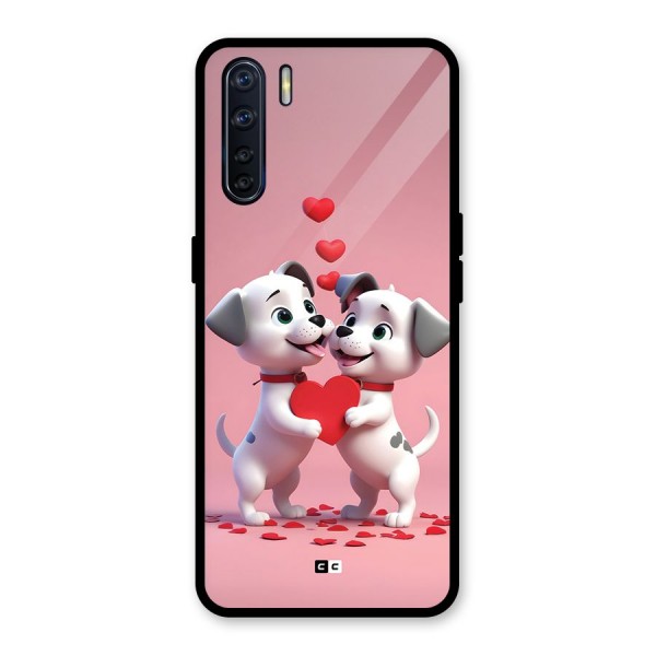 Two Puppies Together Glass Back Case for Oppo F15