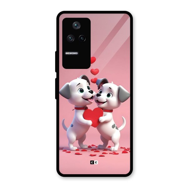 Two Puppies Together Glass Back Case for Poco F4 5G