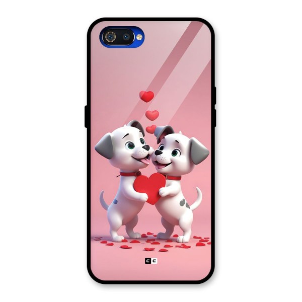Two Puppies Together Glass Back Case for Realme C2