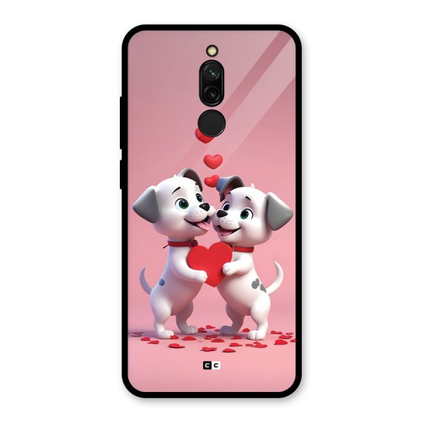 Two Puppies Together Glass Back Case for Redmi 8