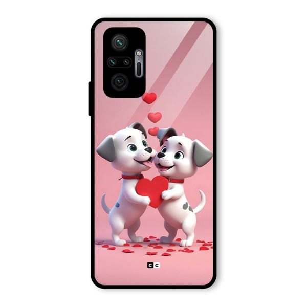 Two Puppies Together Glass Back Case for Redmi Note 10 Pro Max