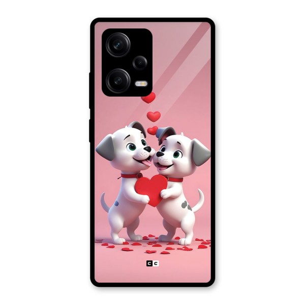 Two Puppies Together Glass Back Case for Redmi Note 12 Pro