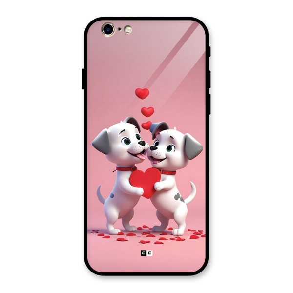 Two Puppies Together Glass Back Case for iPhone 6 6S