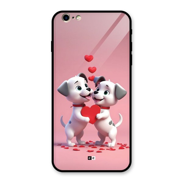Two Puppies Together Glass Back Case for iPhone 6 Plus 6S Plus