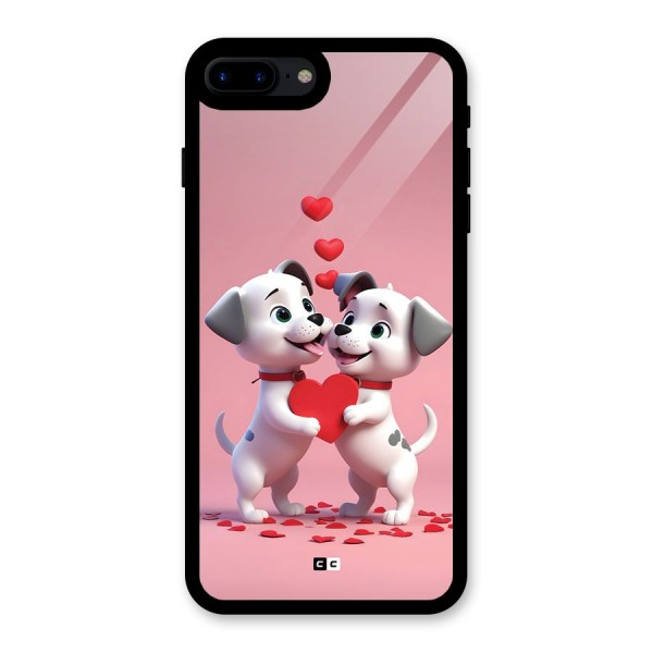 Two Puppies Together Glass Back Case for iPhone 7 Plus