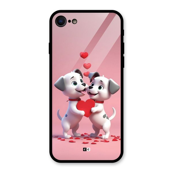 Two Puppies Together Glass Back Case for iPhone SE 2022