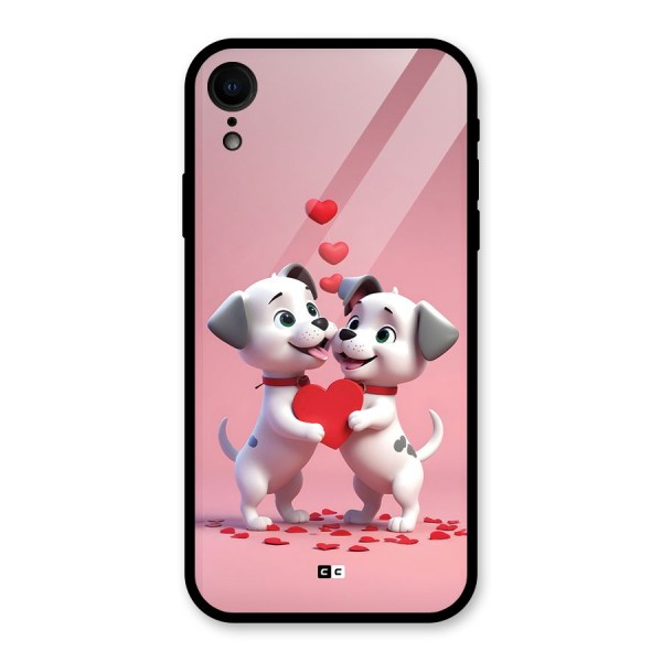 Two Puppies Together Glass Back Case for iPhone XR
