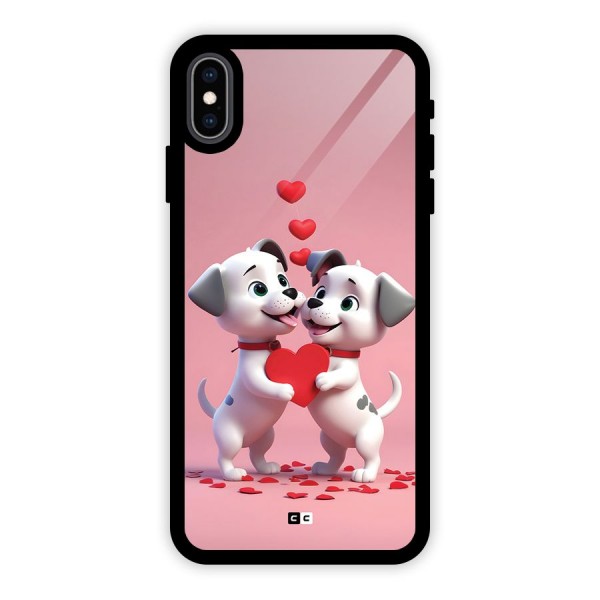 Two Puppies Together Glass Back Case for iPhone XS Max