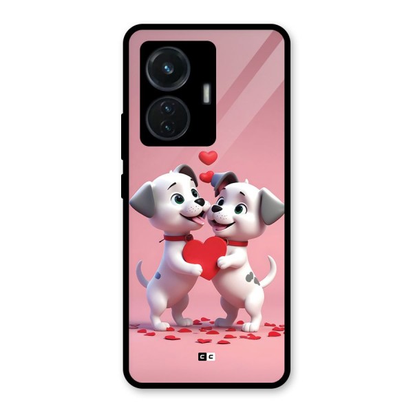 Two Puppies Together Glass Back Case for iQOO Z6 44W