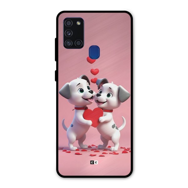 Two Puppies Together Metal Back Case for Galaxy A21s