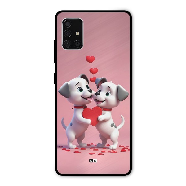 Two Puppies Together Metal Back Case for Galaxy A51