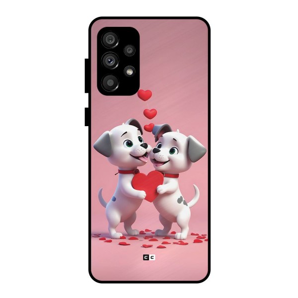 Two Puppies Together Metal Back Case for Galaxy A73 5G