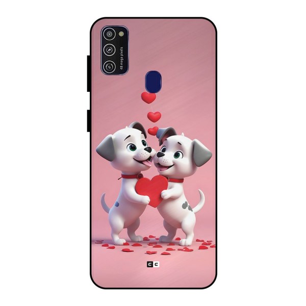 Two Puppies Together Metal Back Case for Galaxy M30s