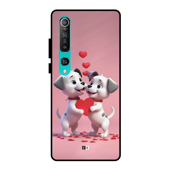 Two Puppies Together Metal Back Case for Mi 10